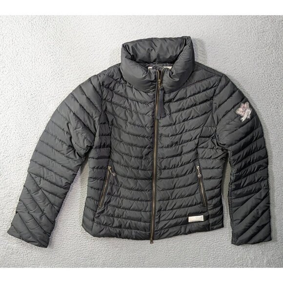 Odd Molly Jackets & Blazers - Odd Molly 851 Downfall Puffer Jacket Size 3 Large Black Full Zip Embroidered